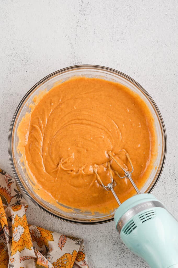 Pumpkin Mixture for Pumpkin Bars with Cream Cheese Frosting