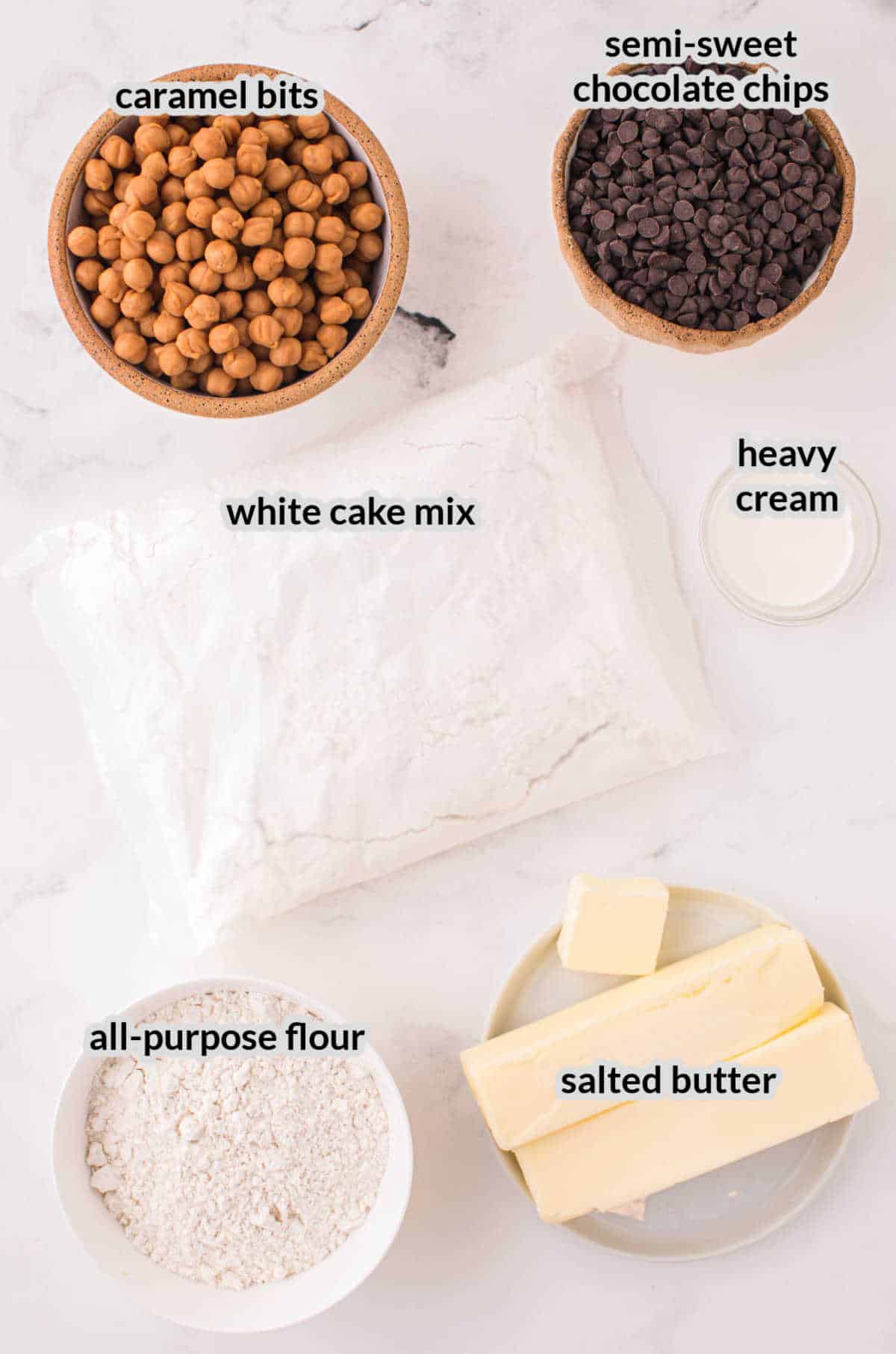 Overhead Image of Twix Cookies Ingredients
