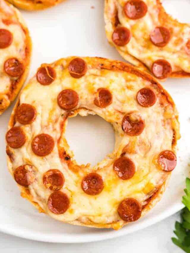 Close up Photo of Cooked Pizza Bagels