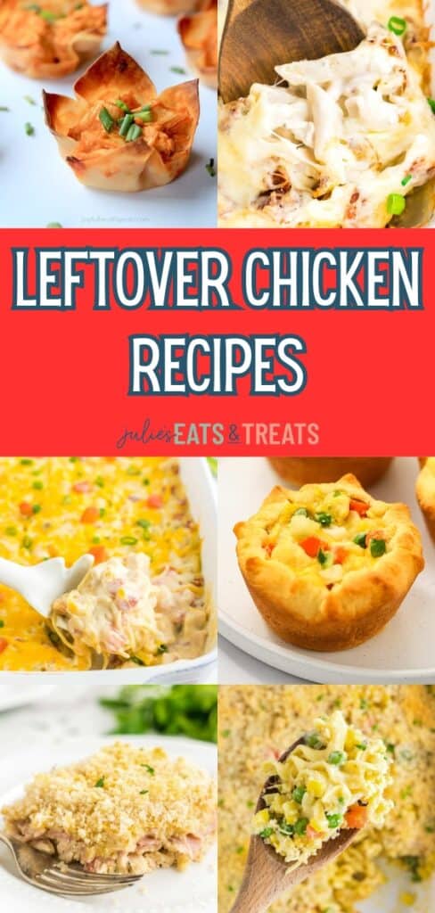 Leftover Chicken Recipes pinterest collage