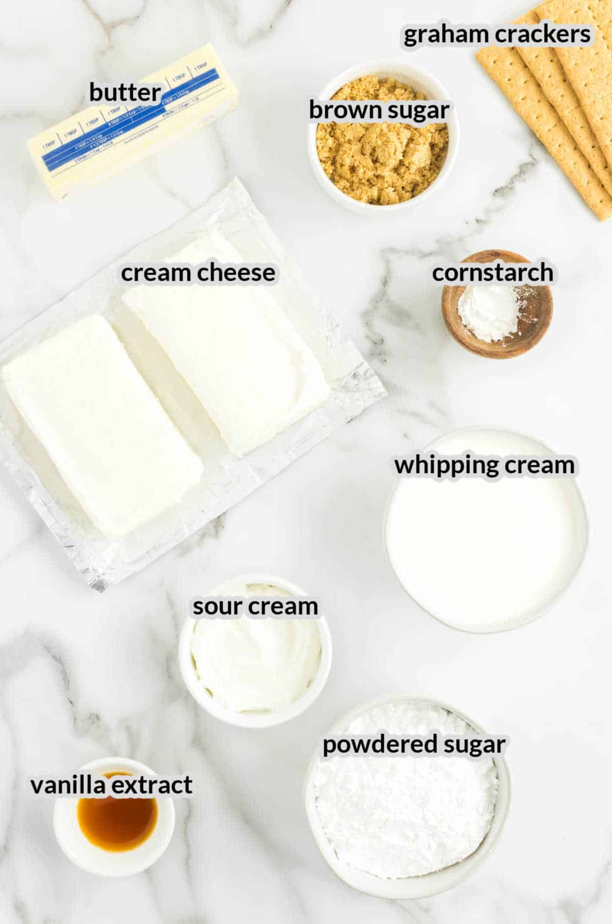 No Bake Cheesecake Ingredients