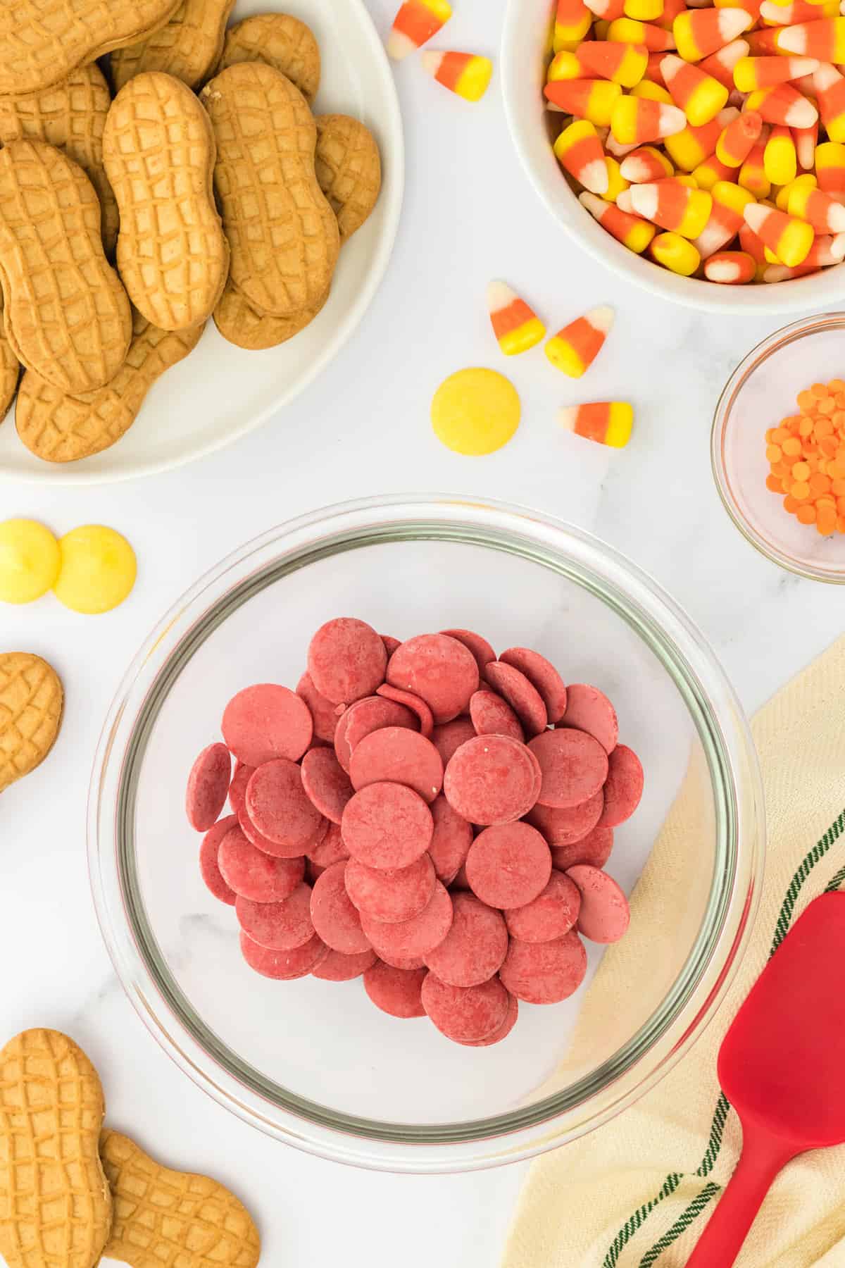 Melt the Red Candy Melts in a Microwave Safe Bowl.