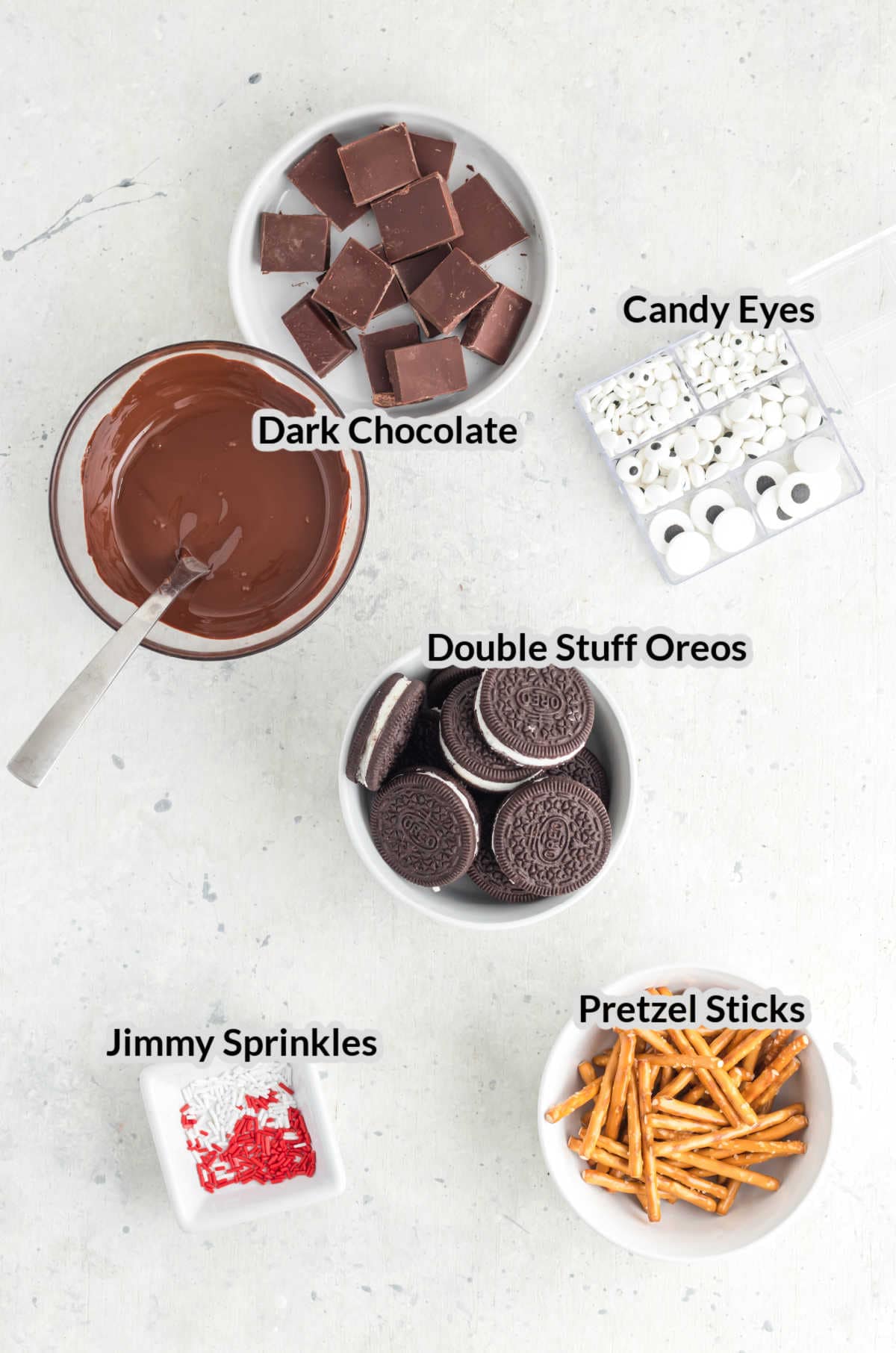 Overhead Image of the Oreo Spiders Ingredients