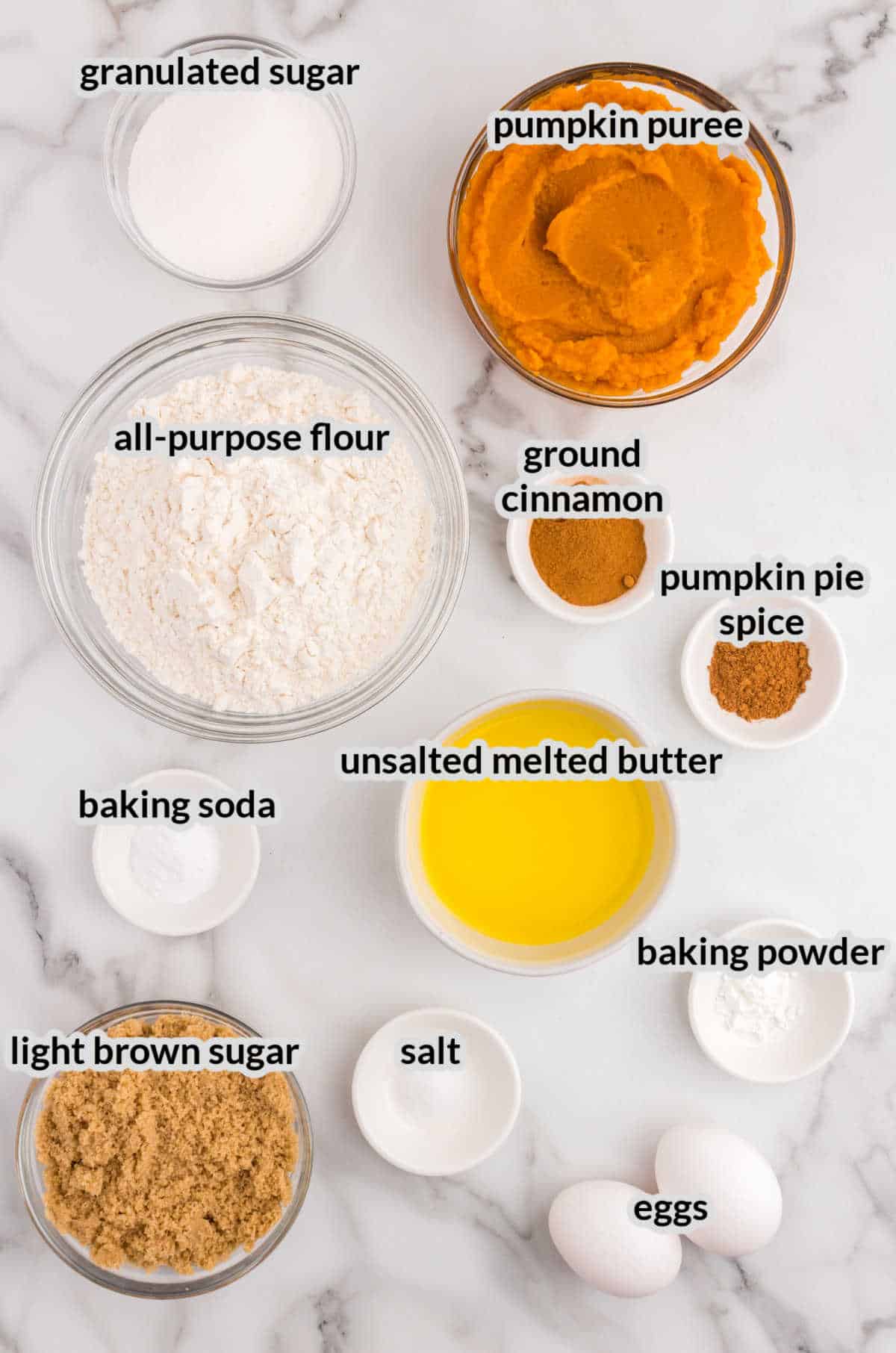 Overhead Image of Pumpkin Donuts Ingredients