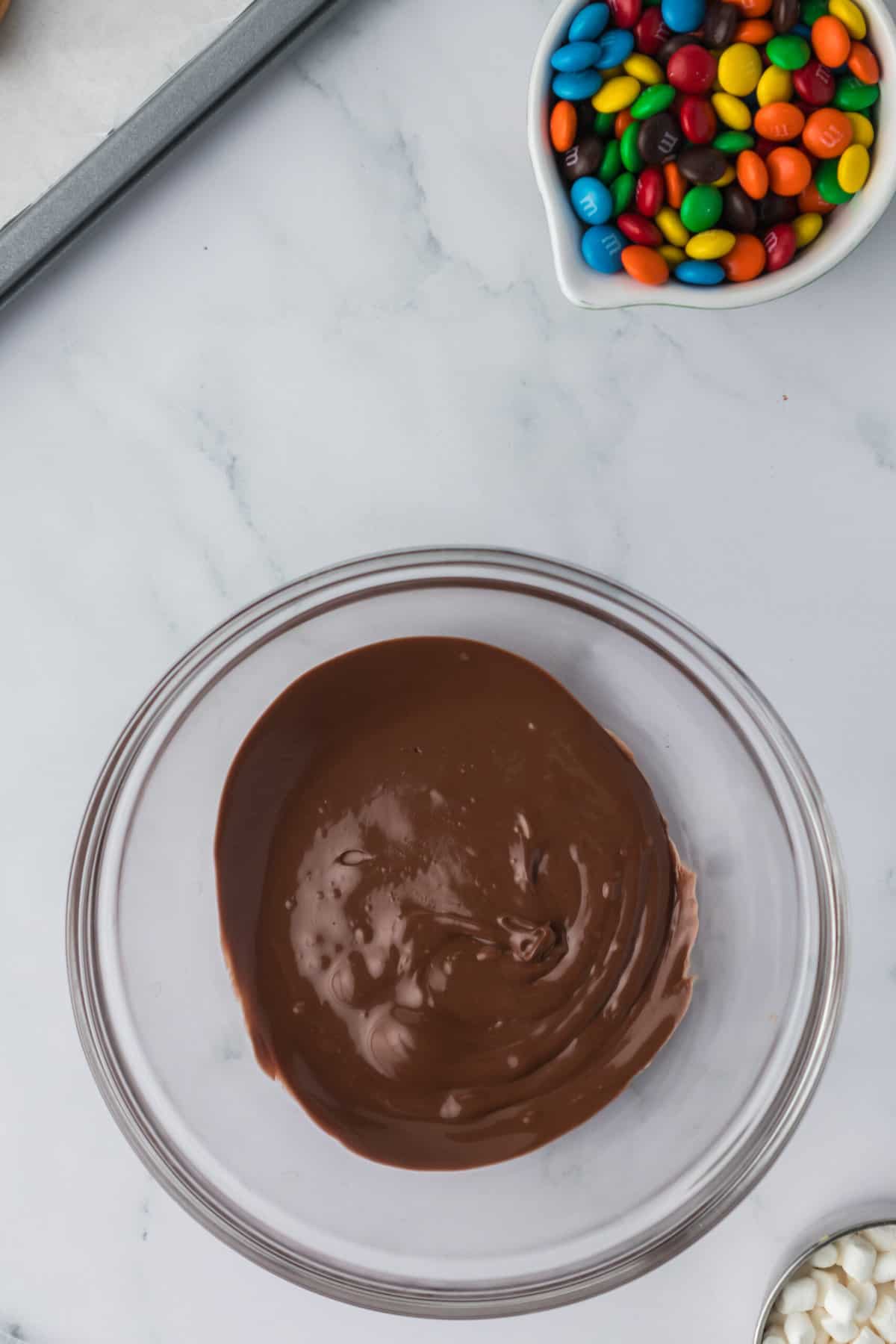 Melt the Chocolate chips in a microwave safe bowl.