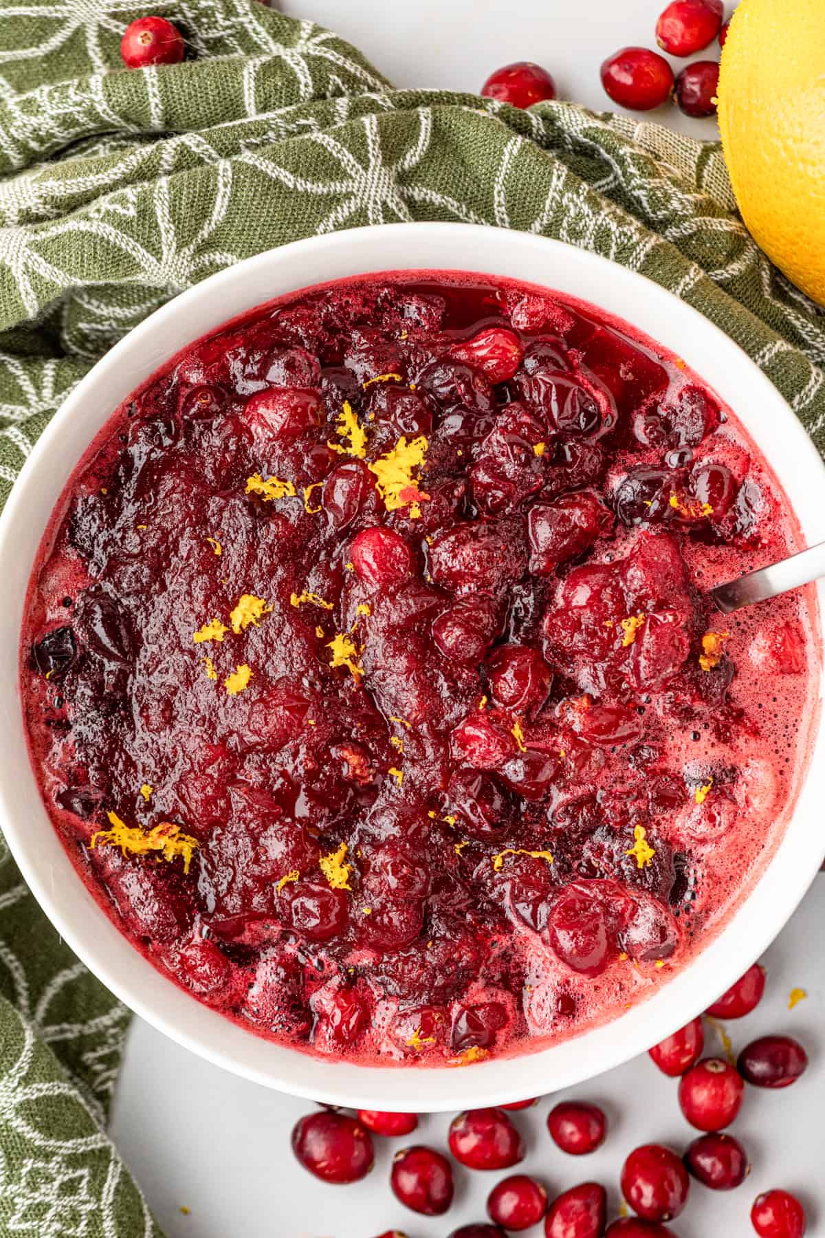 Cranberry Sauce in white bowl