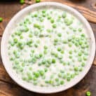 Square Image of Creamed Peas in bowl