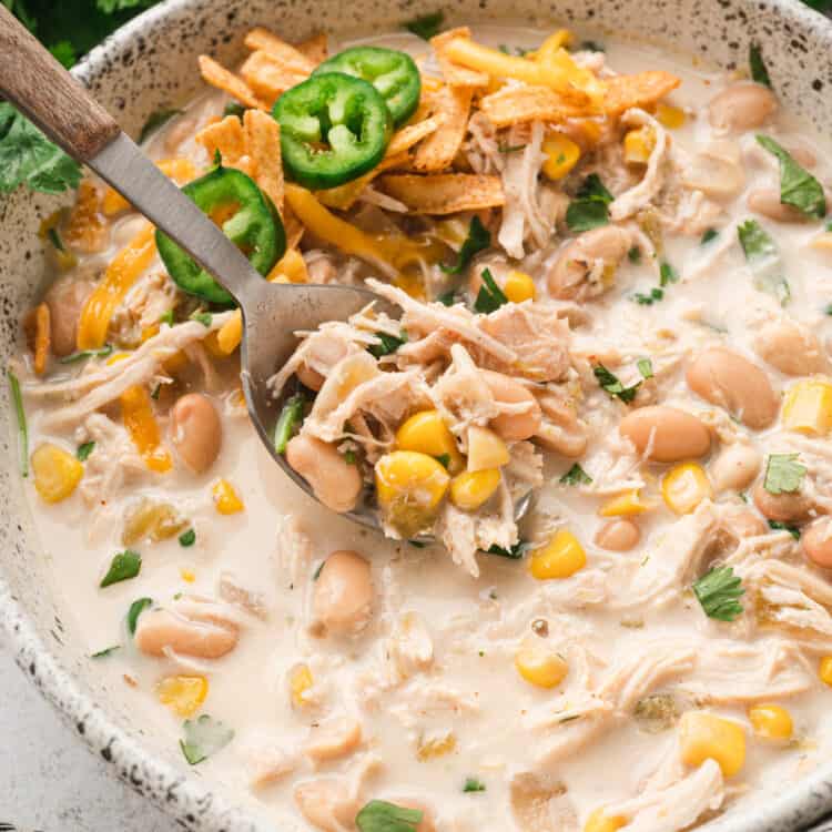 Crock Pot White Chicken Chili in a bowl