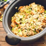 Crock pot with cooked stuffing