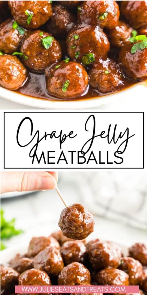 Grape Jelly Meatballs JET Pinterest Image
