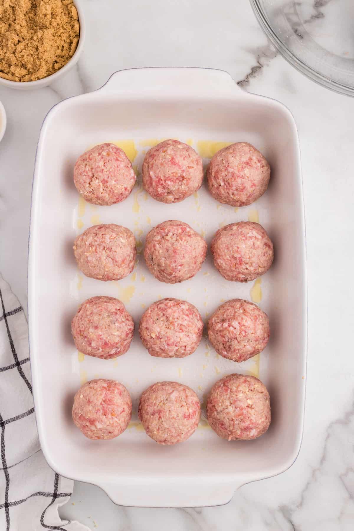 Ham Balls in 9x13 baking dish