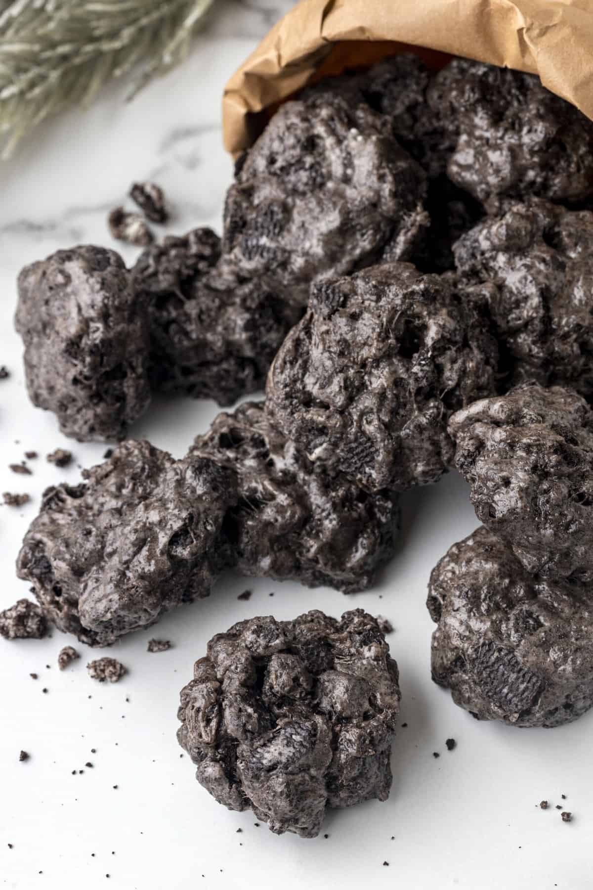 a Bag of Cooled Lump of Coal Cookies.