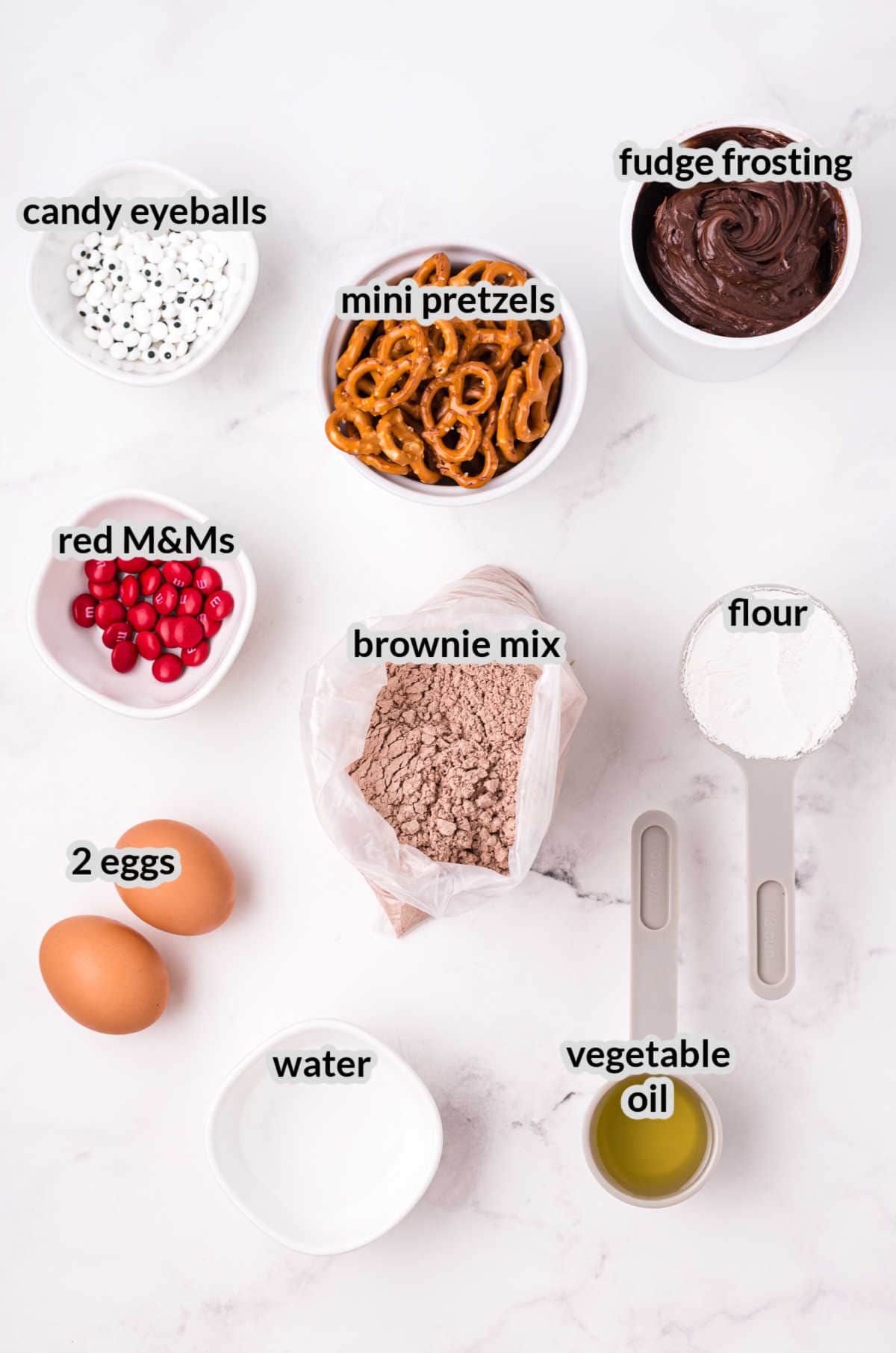 Overhead Image of the Reindeer Cookies Ingredients