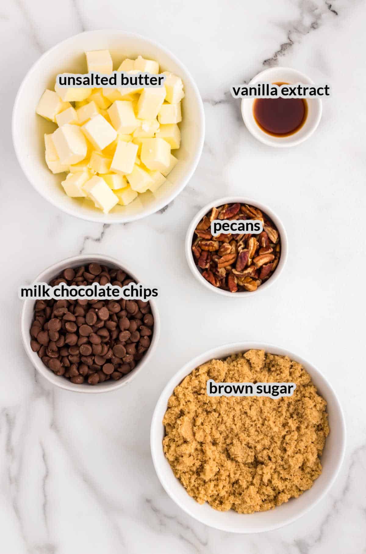 Overhead Image of Toffee Ingredients