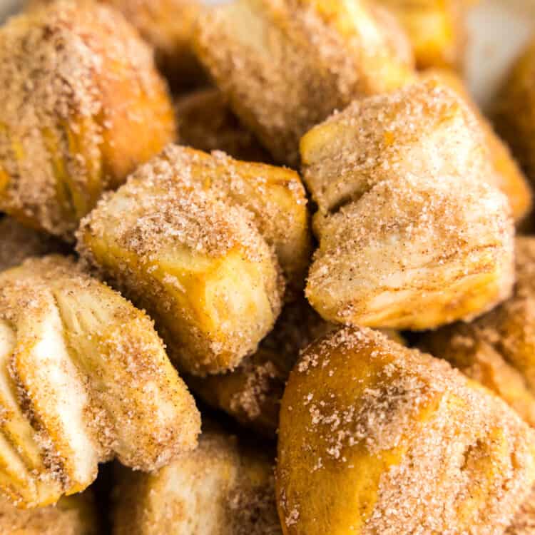 Plate with Cinnamon Sugar Covered Donut Holes