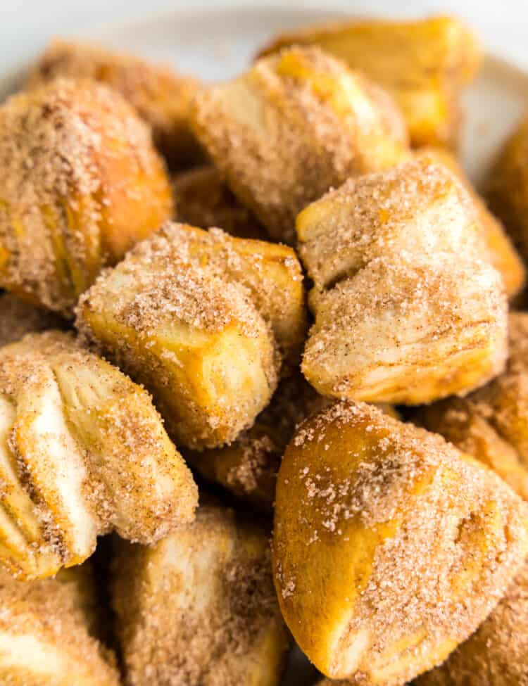 Plate with Cinnamon Sugar Covered Donut Holes