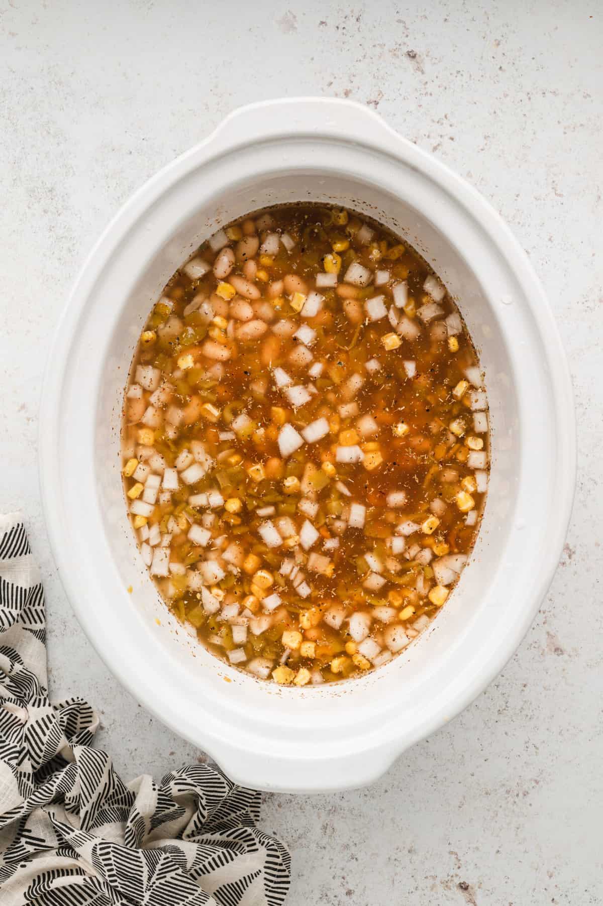 Simmering White Chicken Chili in crock pot for 8 hours