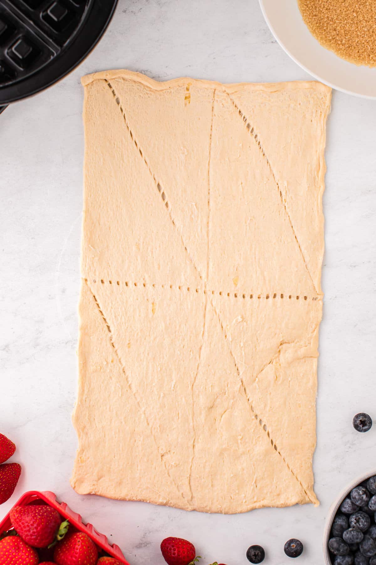 Unroll the Crescent Roll Dough and lay flat.