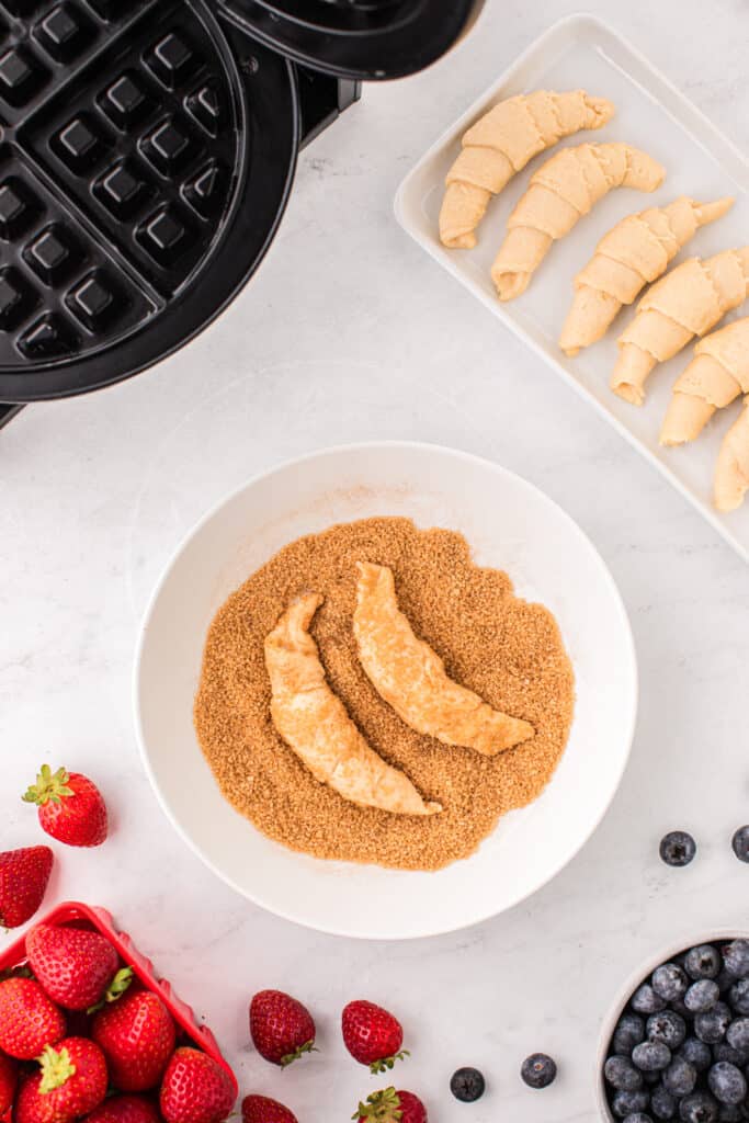 Flip over and make sure the crescent rolls are completely covered.