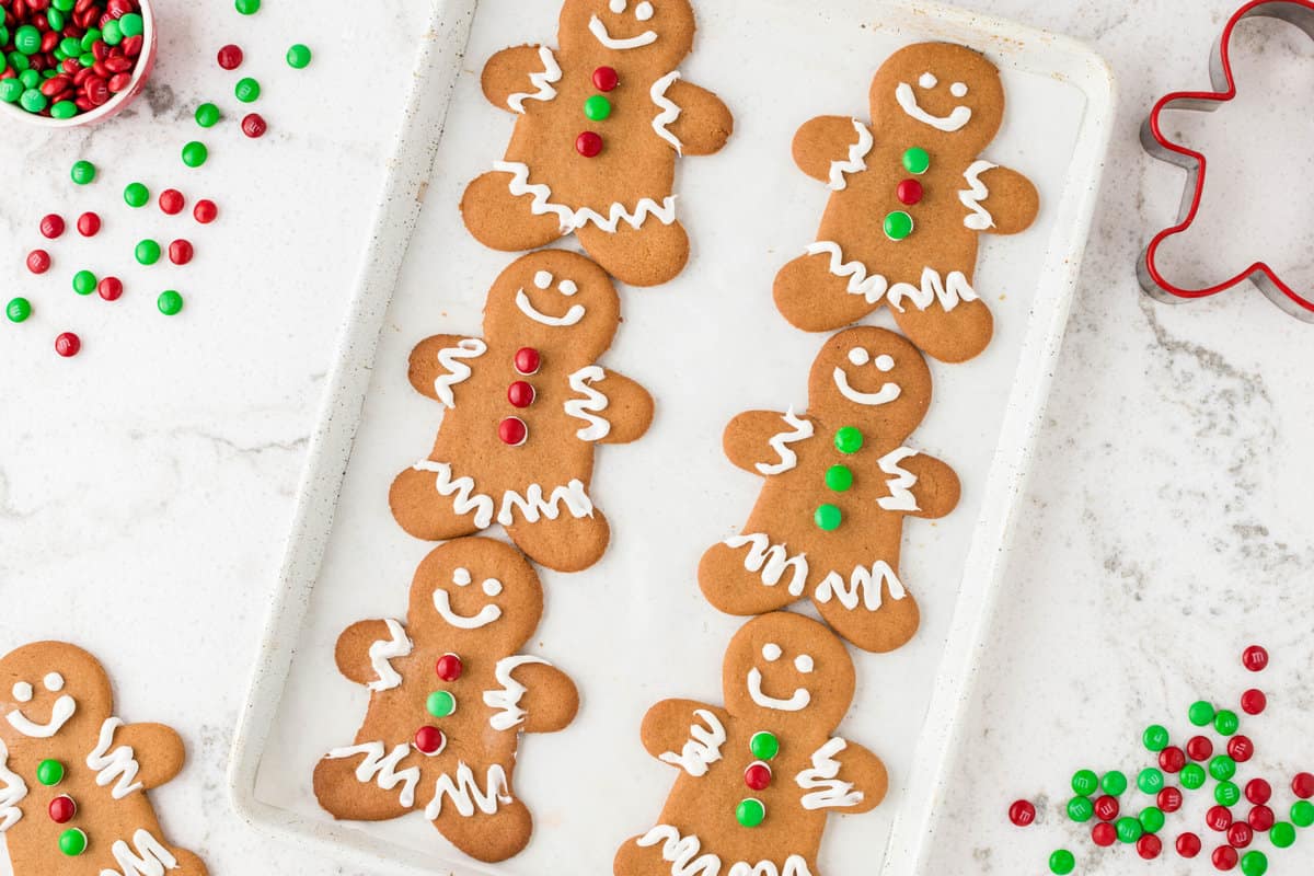 Gingerbread Cookies Completed displayed on a cookie sheet