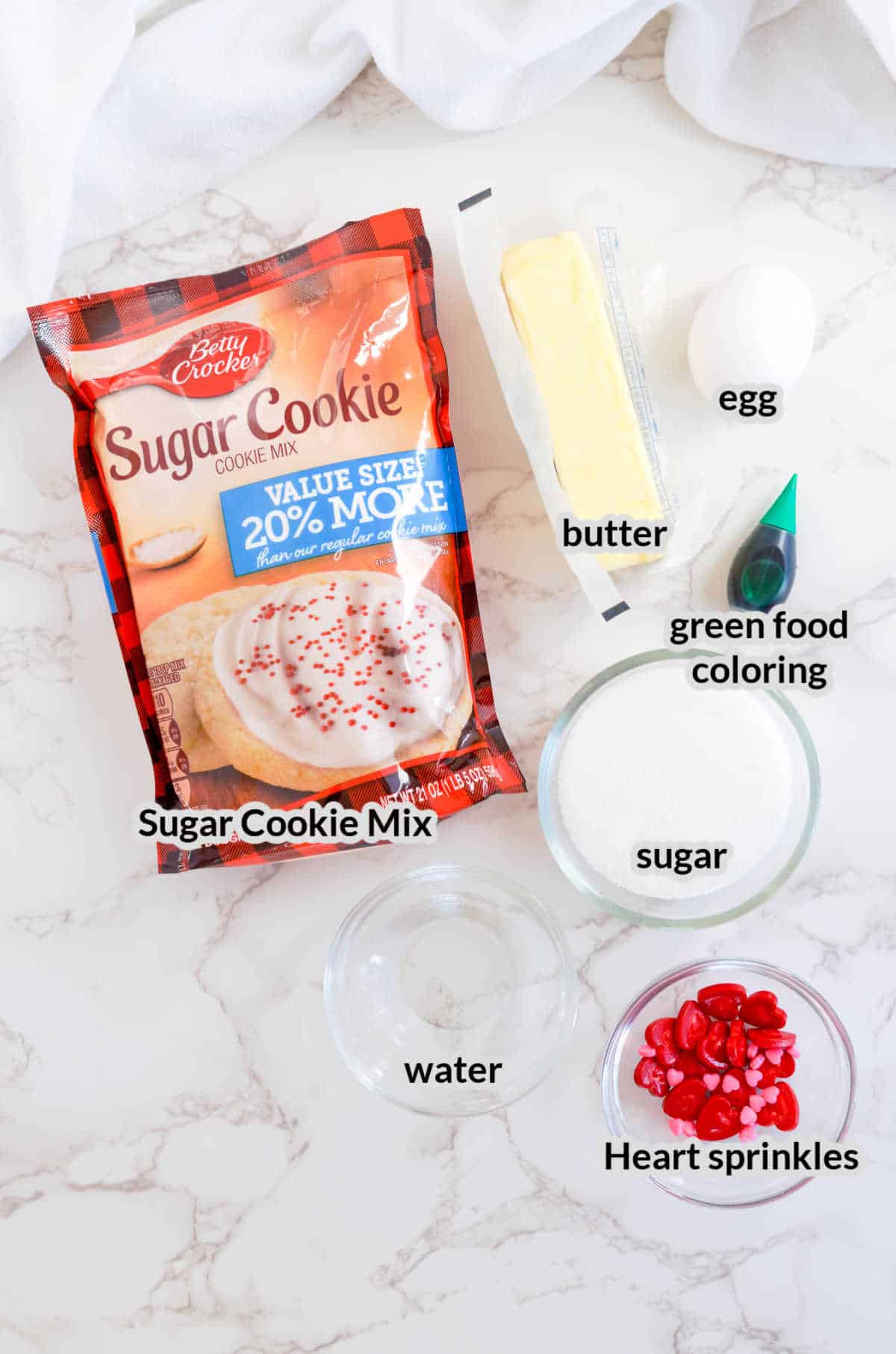 Overhead image of the Grinch Cookies Ingredients