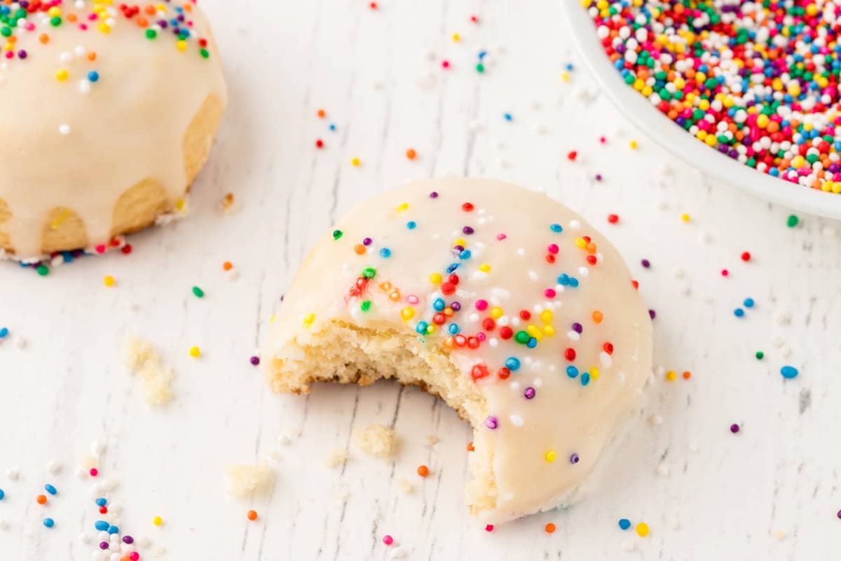 a Close up Picture of a Bite taken Out of a Cookie.