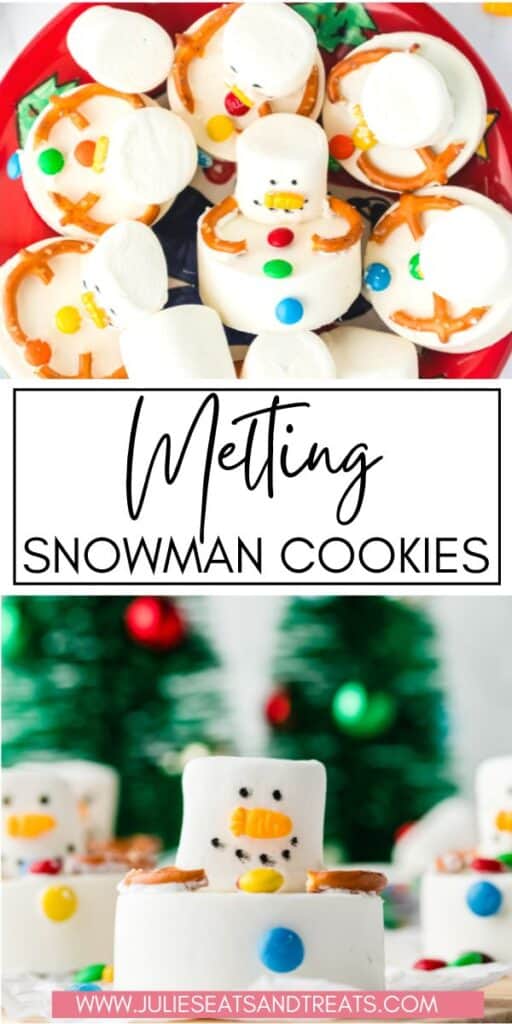 No Bake Melting Snowman Cookies JET Pin Image