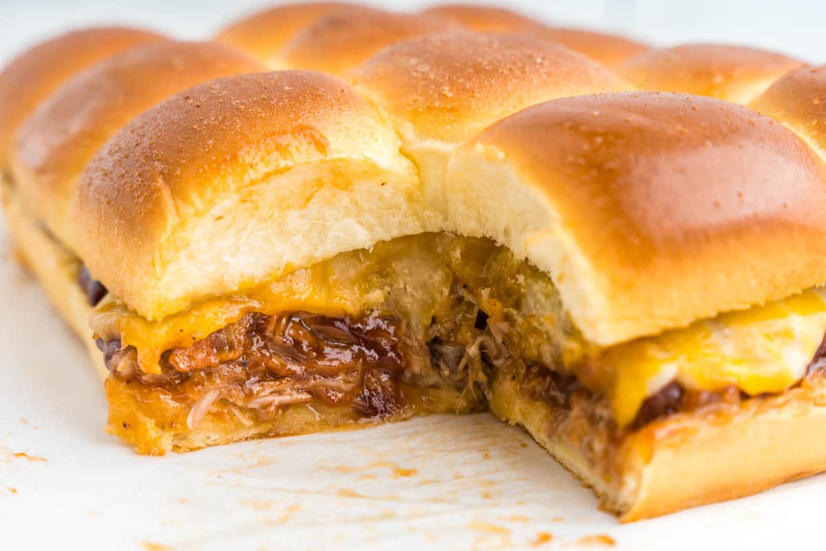 Pulled Pork Sliders on serving plate