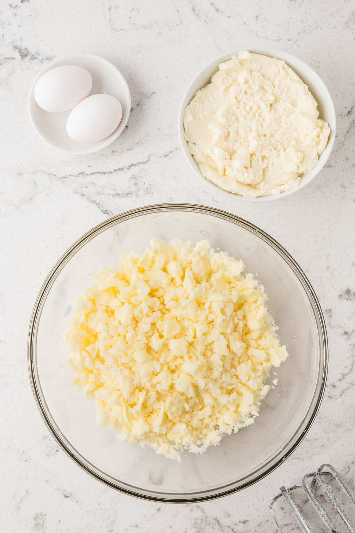 Using a hand mixer cream together butter and sugar.