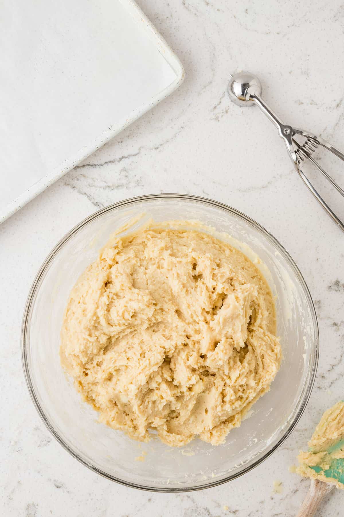 Slowly Add in the Dry ingredients to the wet ingredients and mix until combined. Cover and let cool in the fridge for 1-2 hours.