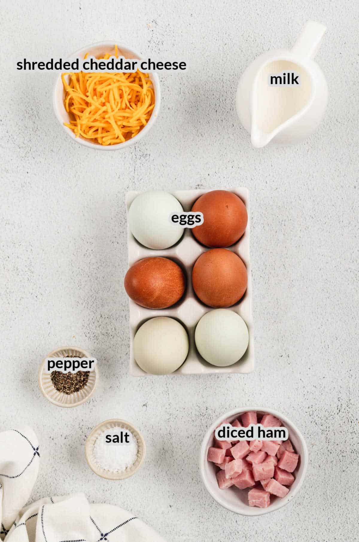 Overhead Image of Egg Muffins Ingredients