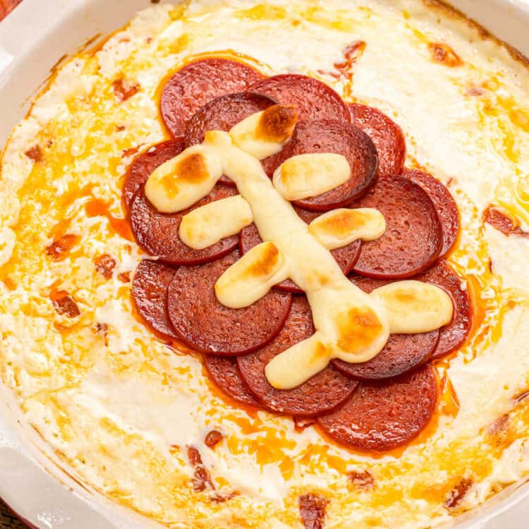 Football Pepperoni Pizza Dip Square