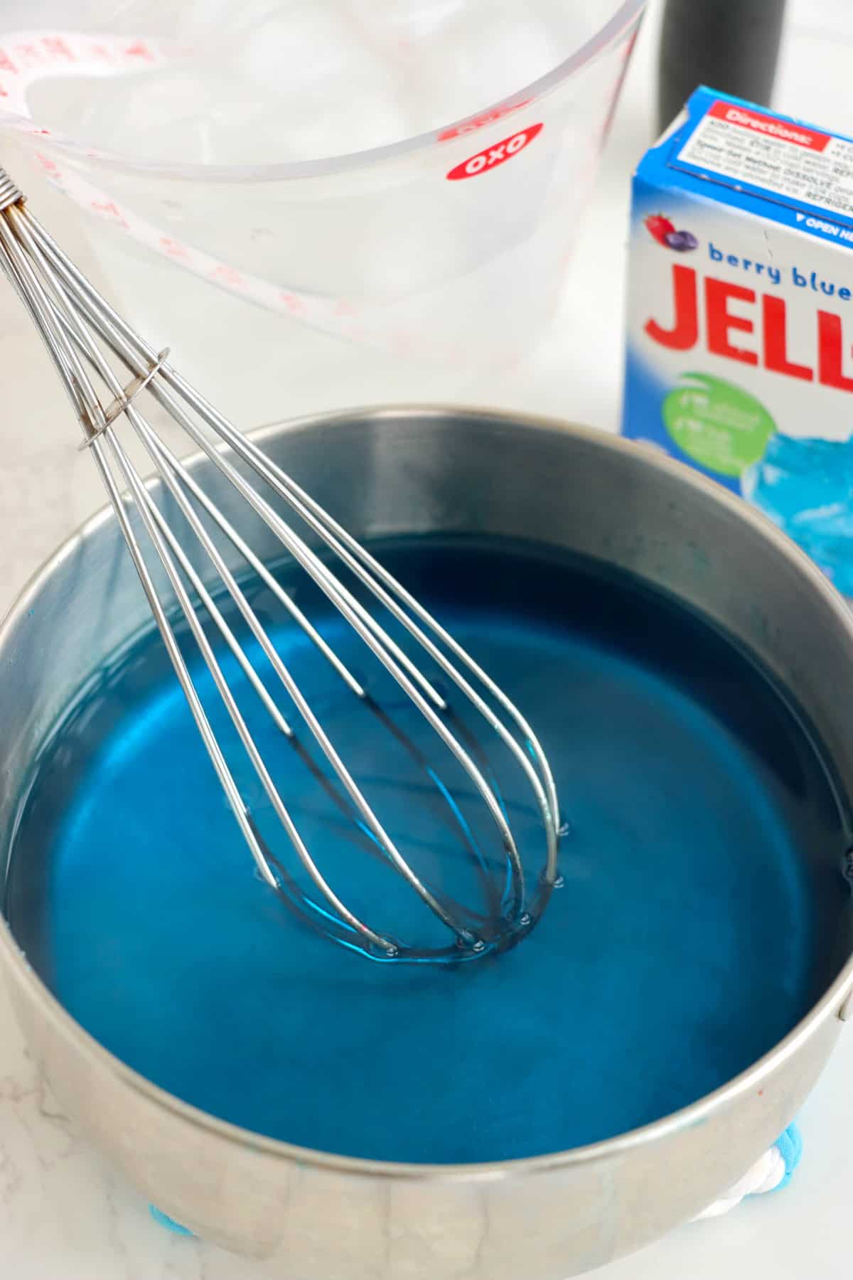 Make Jell-O According to the package, use Speed-Set method with ice cubes.