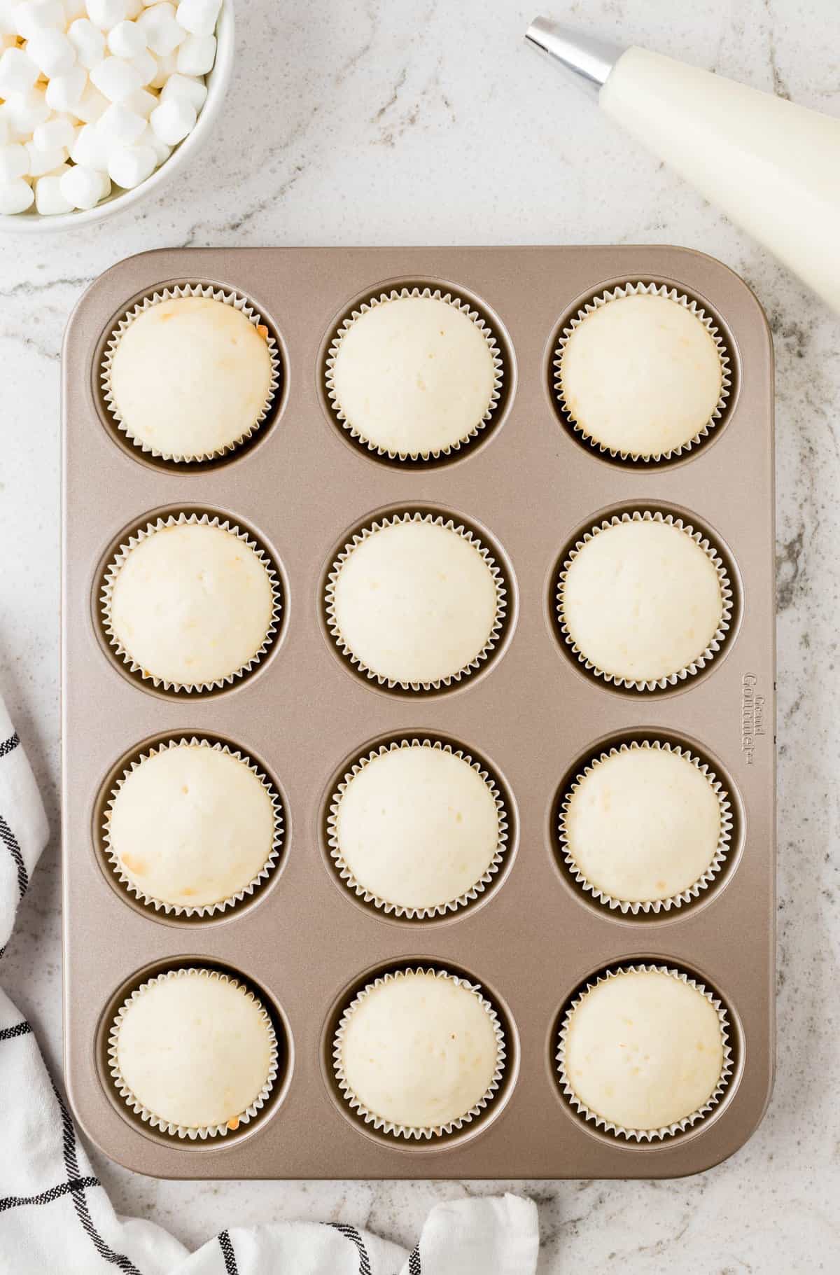Bake Cupcakes according to package.