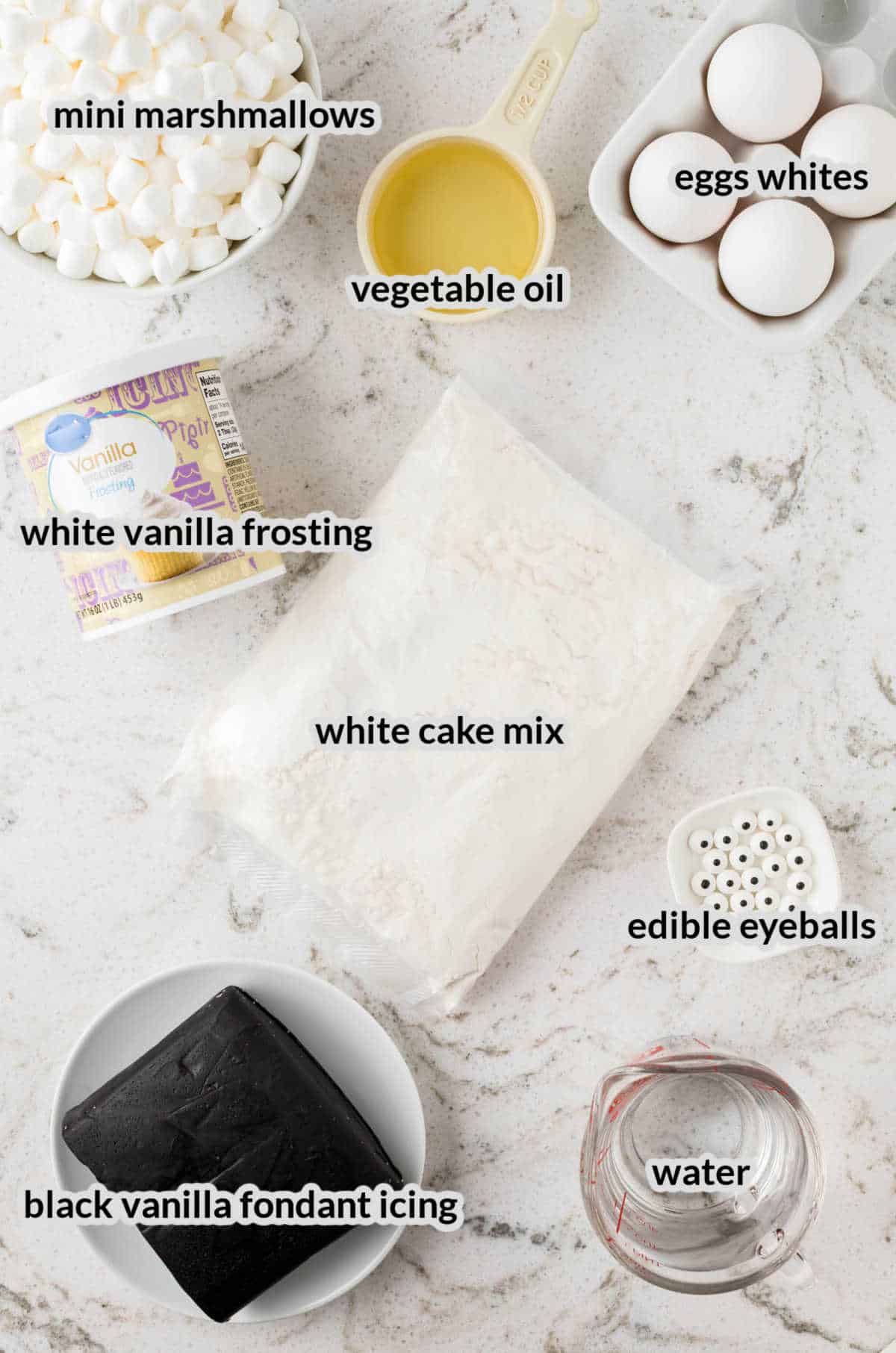 Overhead Image of the Sheep Cupcakes Recipe Ingredients