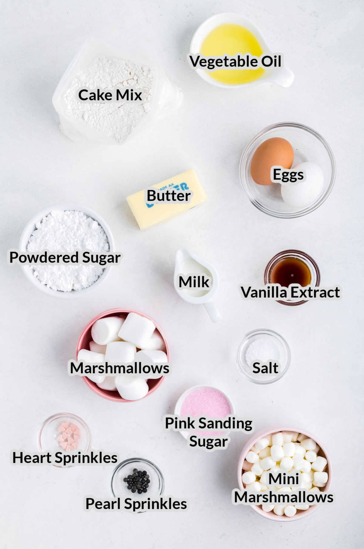 Overhead Image of the Bunny Face Cookies Ingredients