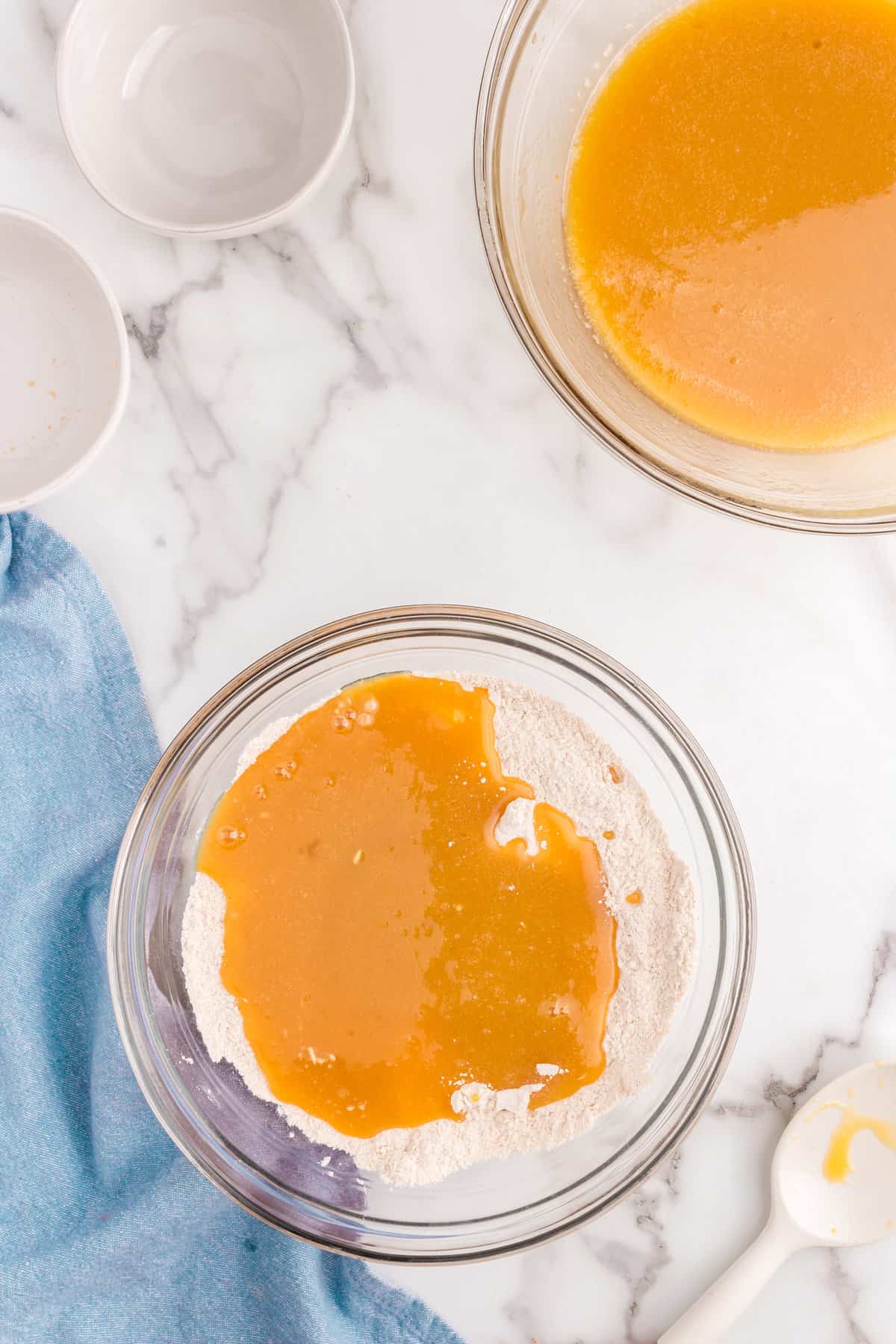 Mixing ingredients for Carrot Cake Recipe in bowl