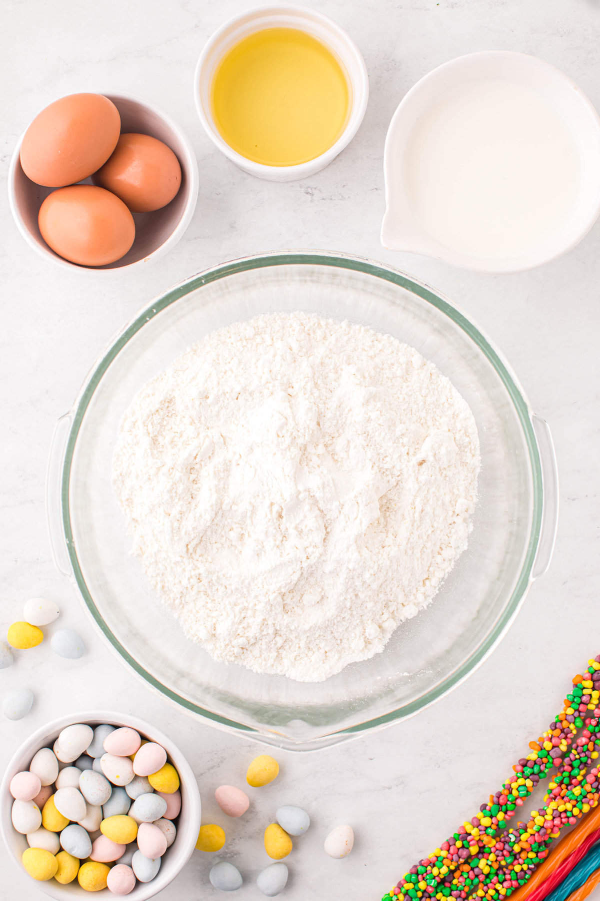 Place the Cupcake mix in a large mixing bowl.