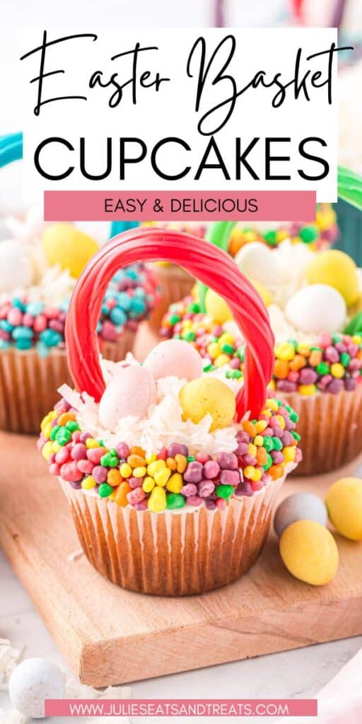 Easter Basket Cupcakes JET Pinterest Image