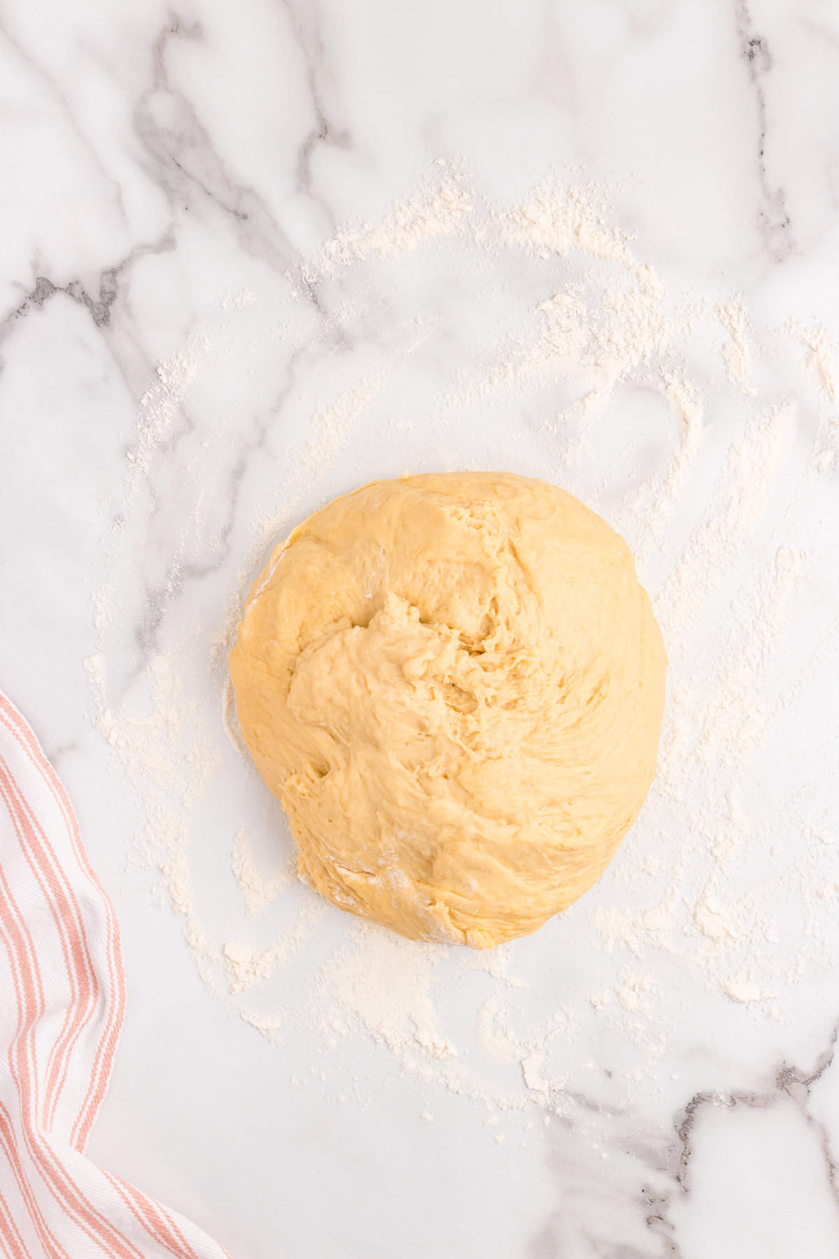 Easter Bread dough on floured surface