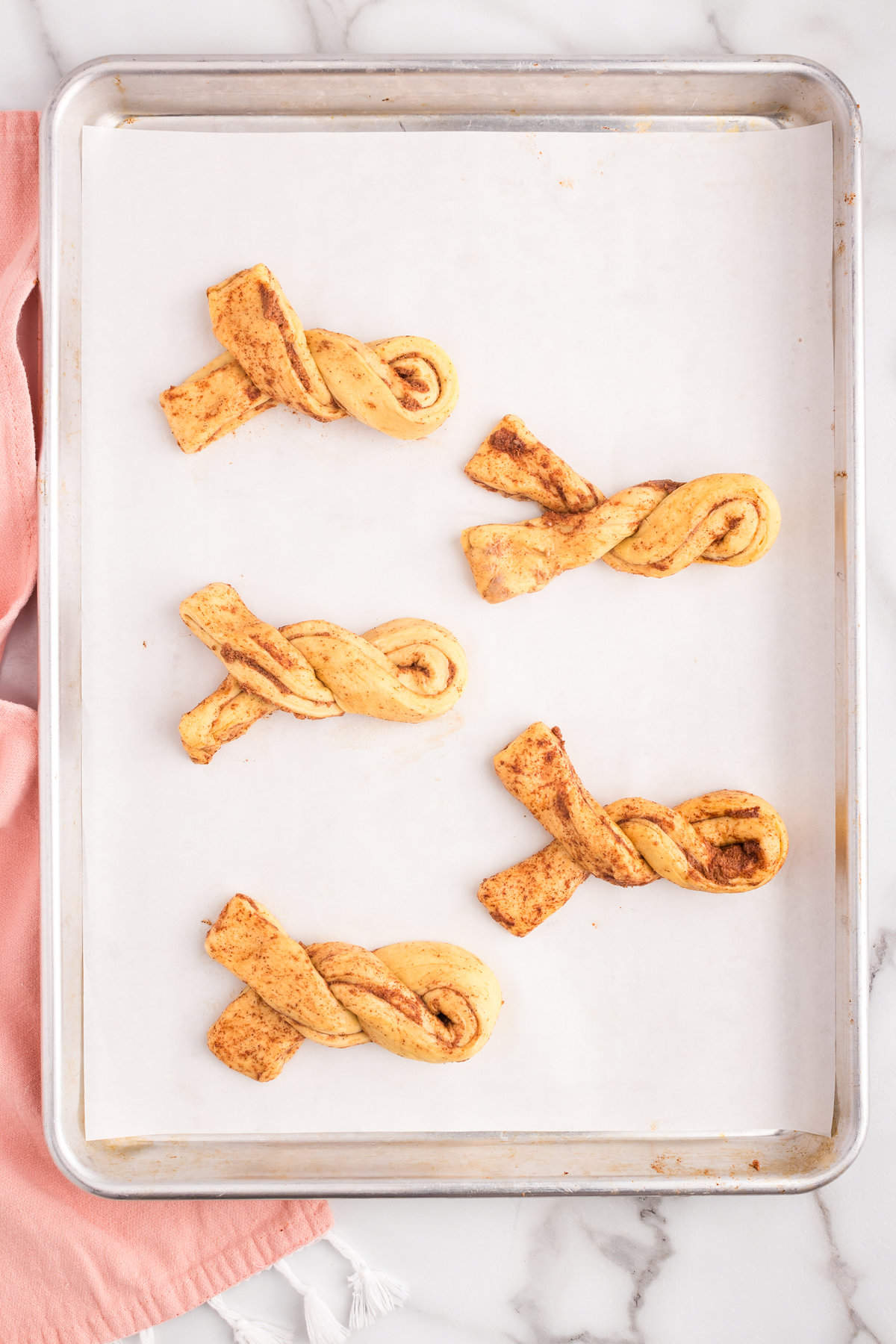 Place on a Baking Sheet with Parchment paper to put into the oven.
