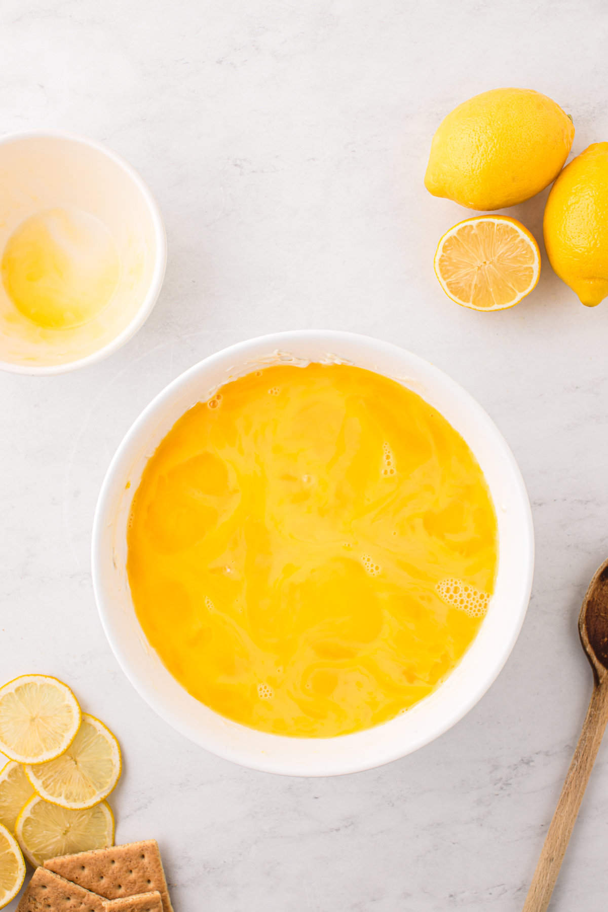 Adding eggs to Recipe for Lemon Cheesecake filling