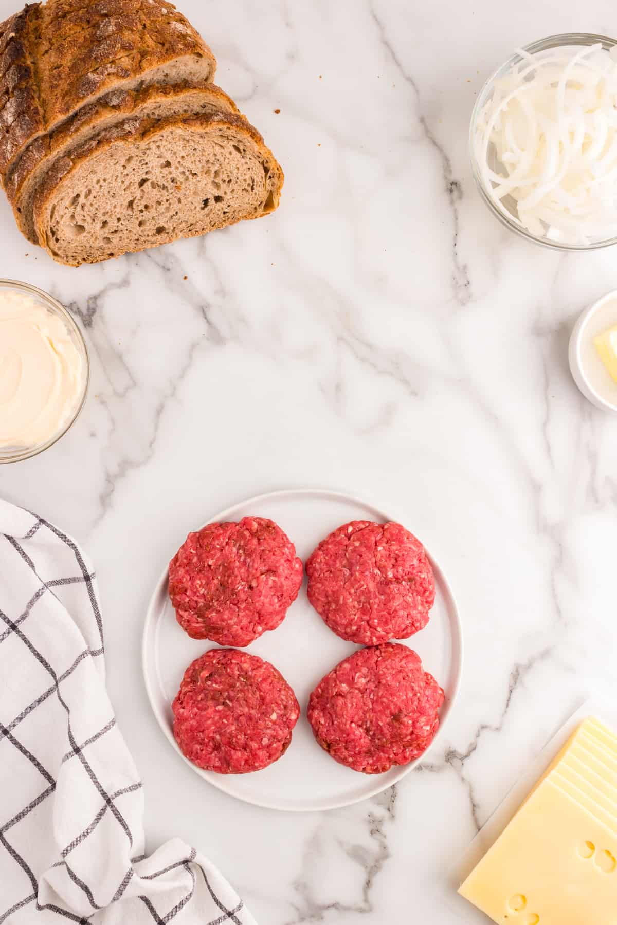 Forming seasoned ground beef into patties for Patty Melt recipe