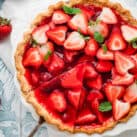 Overhead Square Image of Strawberry Pie