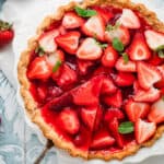 Overhead Square Image of Strawberry Pie