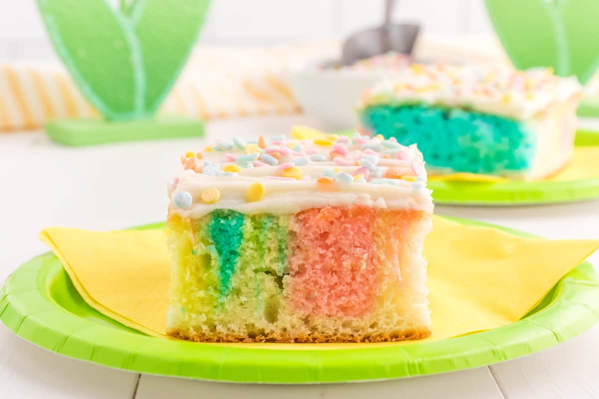 Close up Photo of a Piece of Swirled Easter Cake.