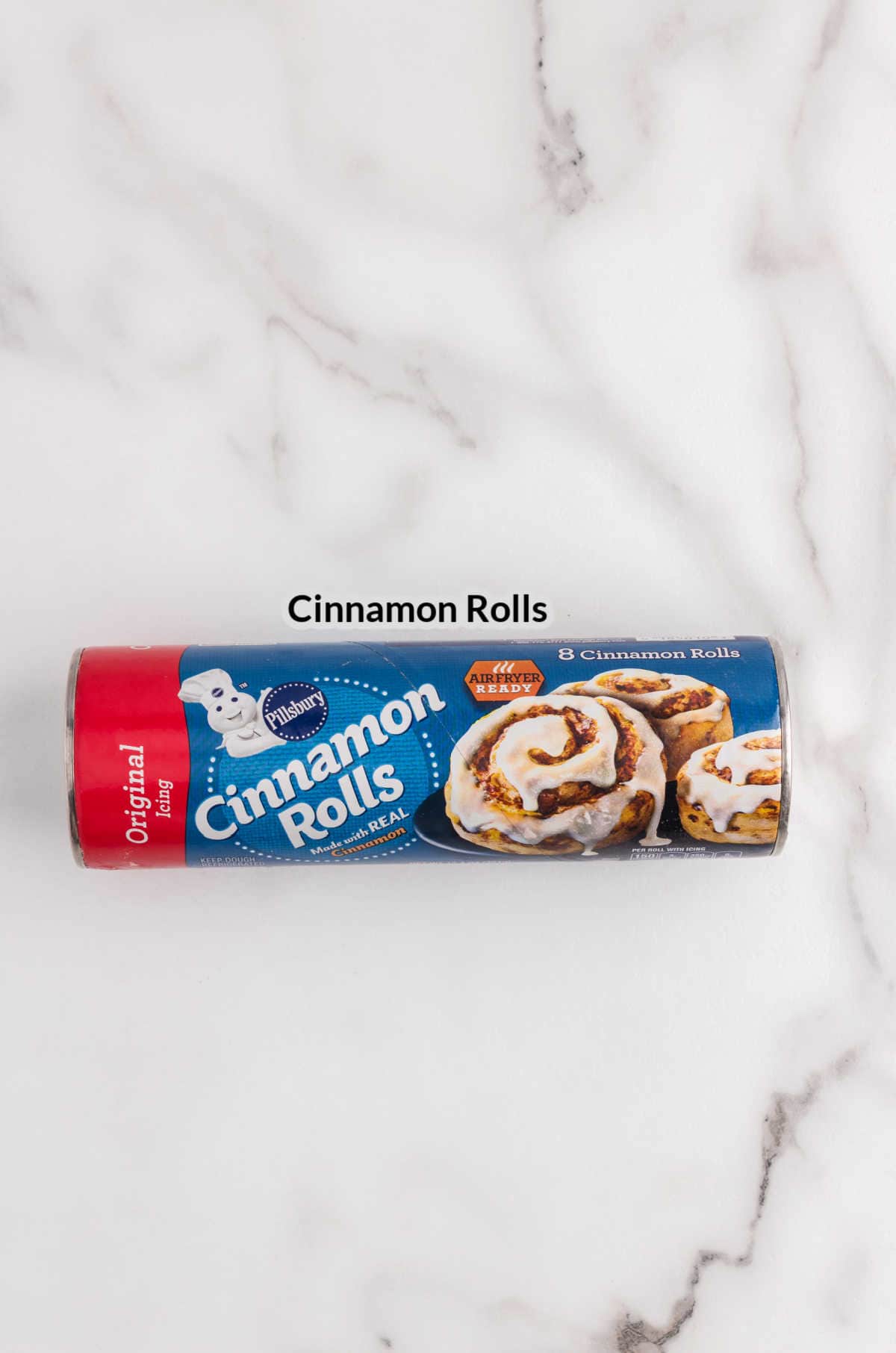 Overhead Image of the Air Fryer Cinnamon Roll Bites Ingredients