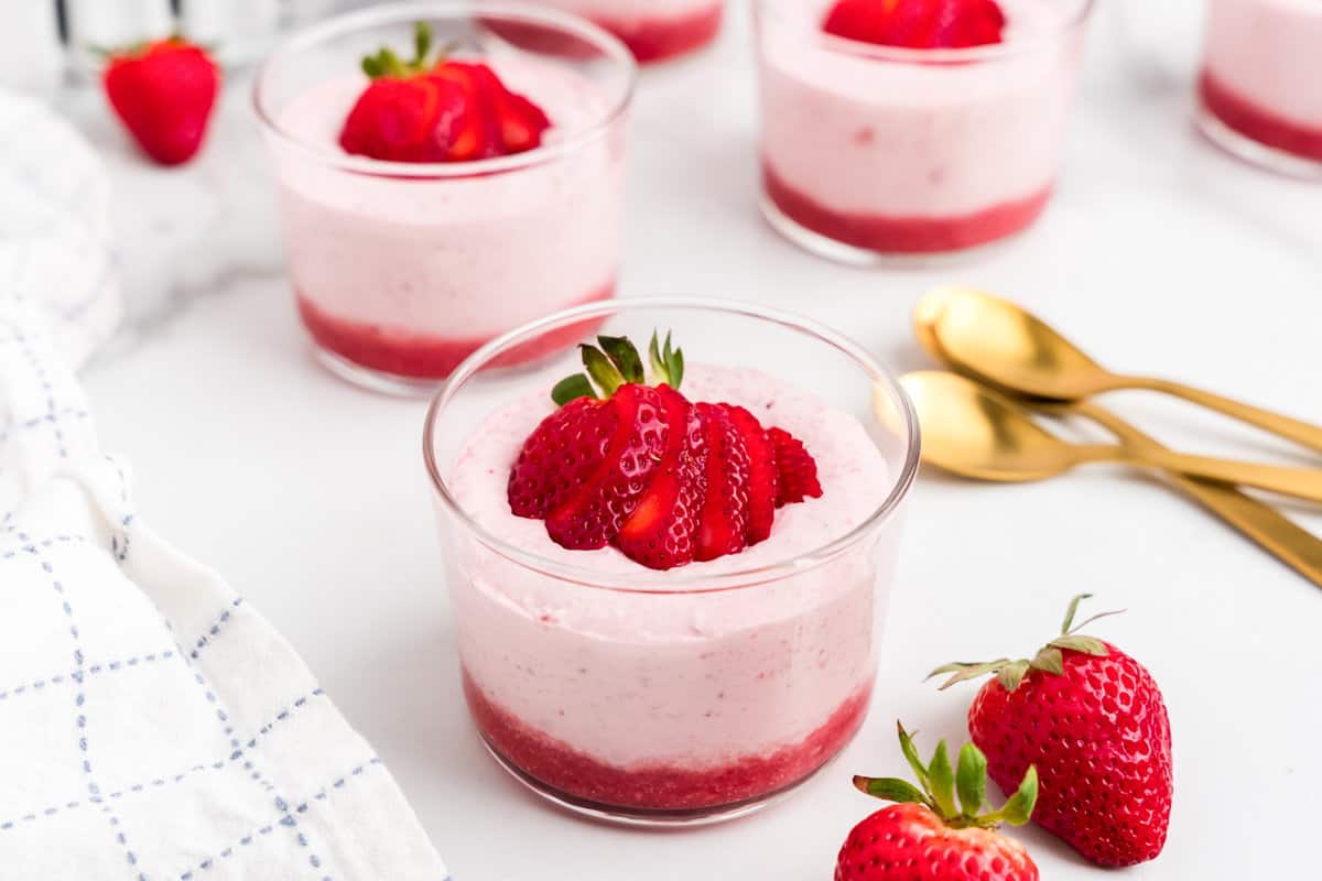 Strawberry Mousse in petite serving bowl