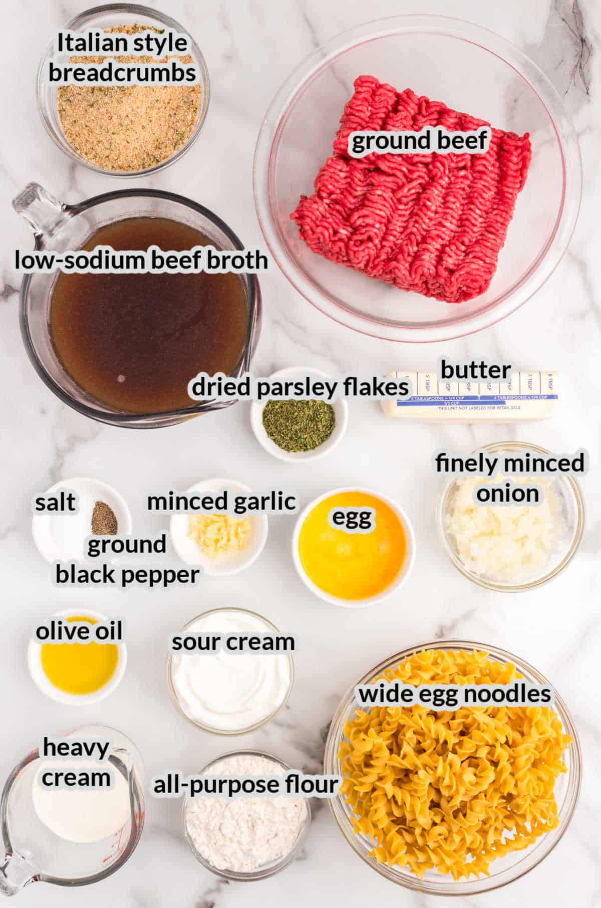 Overhead Image of Swedish Meatball Casserole