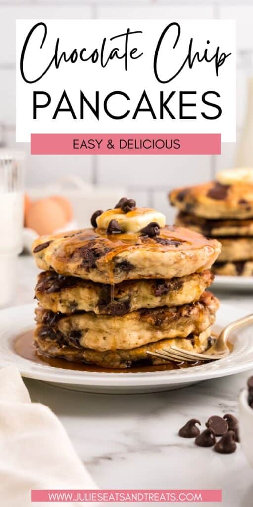 Chocolate Chip Pancakes JET Pinterest Image